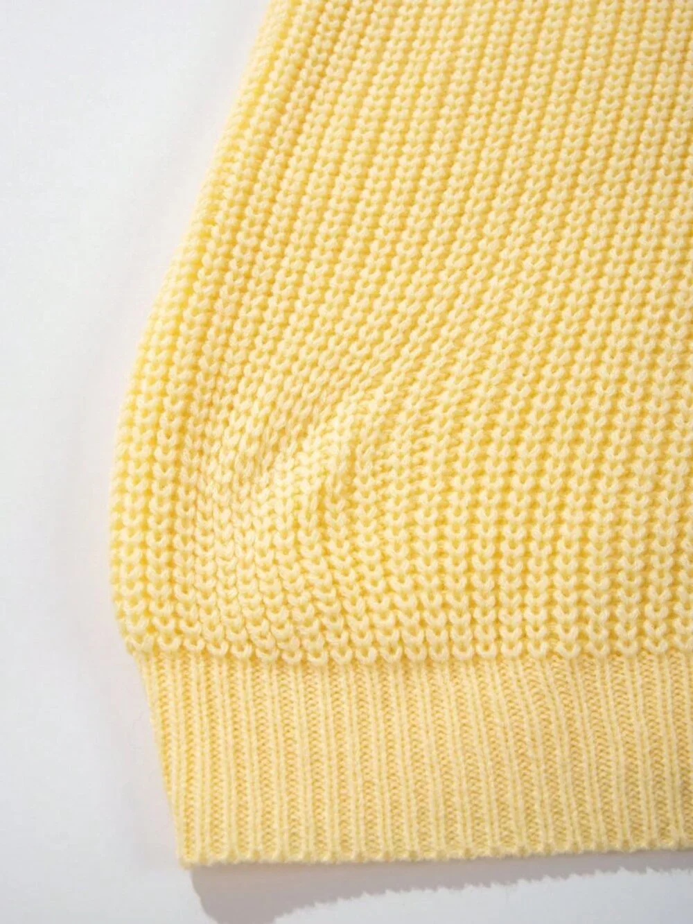 Yellow Women's Casual Ribbed Long Sleeve Sweater